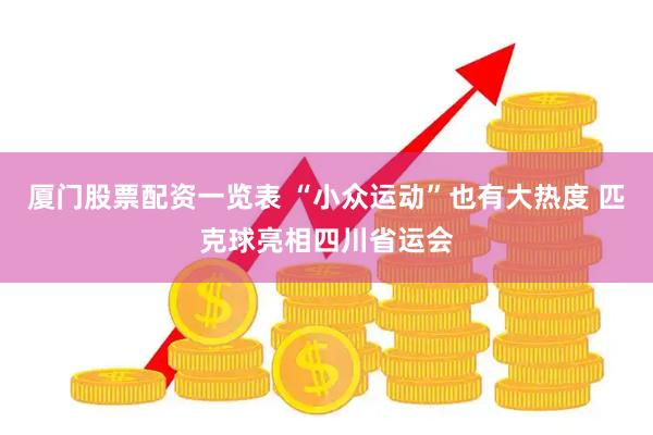 厦门股票配资一览表 “小众运动”也有大热度 匹克球亮相四川省运会